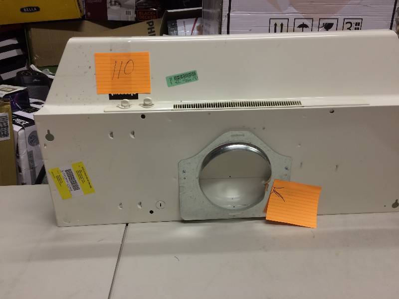 lot 110 image: 30 in Range Hood small dent on top see pictures