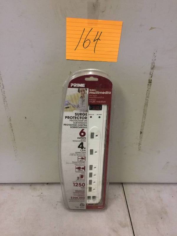 lot 164 image: Prime Surge Protector 6 outlets New