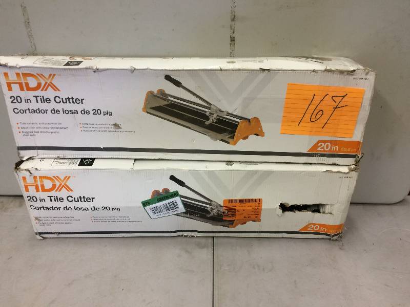 lot 167 image: Lot of 2 HDX 20 in Tile Cutters