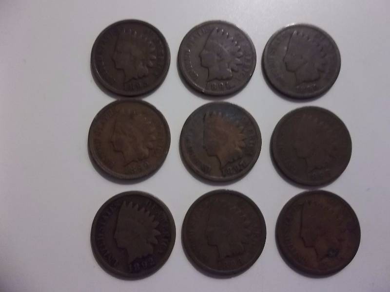 1890, 1891, 1892, 1893,  1895, 1896, 1897, 1898, 1899 Indian Head Cents Some Readable Liberty