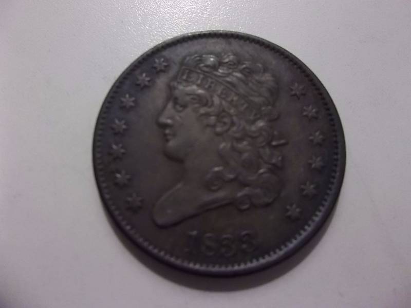 1833 US Half Cent In XF Condition (Grey Sheets $65.00)