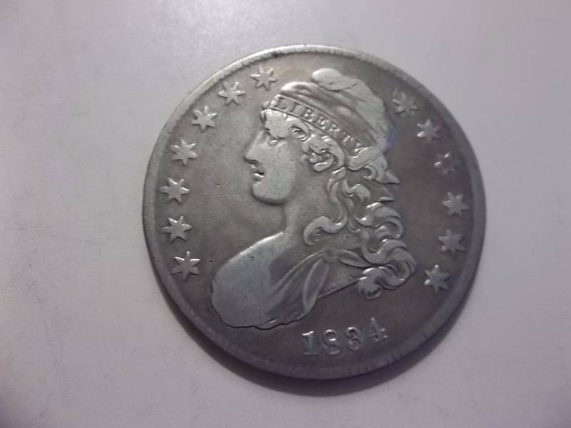 1834 Bust Half Dollar In VF (Grey Sheets $80.00)