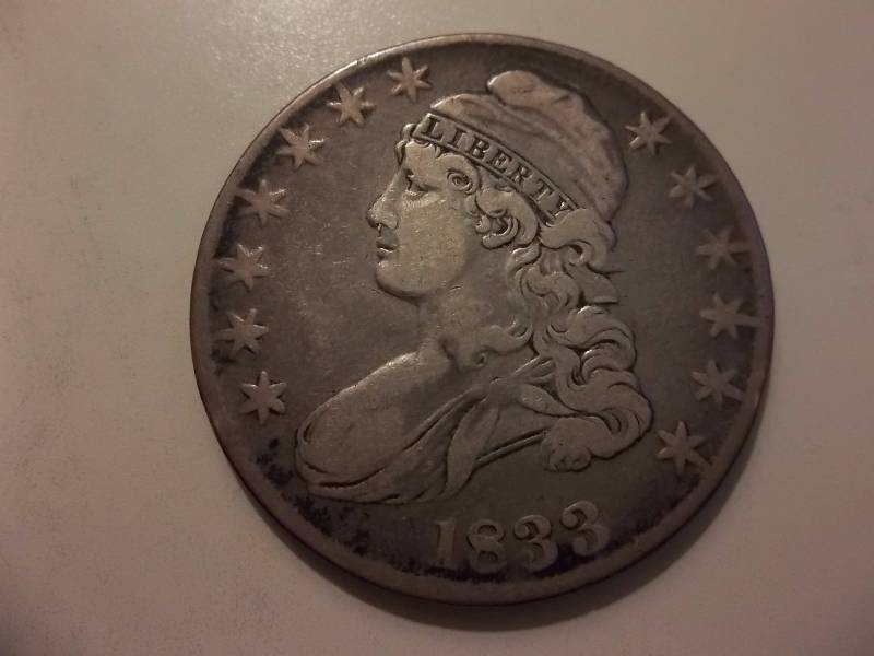 1833 Bust Half Dollar In VF Condition (Grey Sheets Value $85.00)