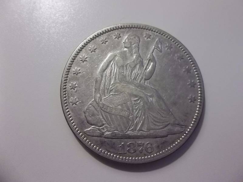 1876 Seated Liberty Half Dollar In XF Condition Grey Sheets Value $90.00