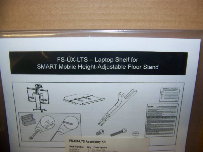 lot 31 image: (2) SMART, Laptop Shelves for SMART Mobile, Height-Adjustable Floor Stand - NEW IN BOX