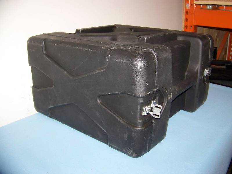 lot 108 image: Hard-Sided, Travel  Equipment Case with Rack Rails for Audio  Video Equipment  Components