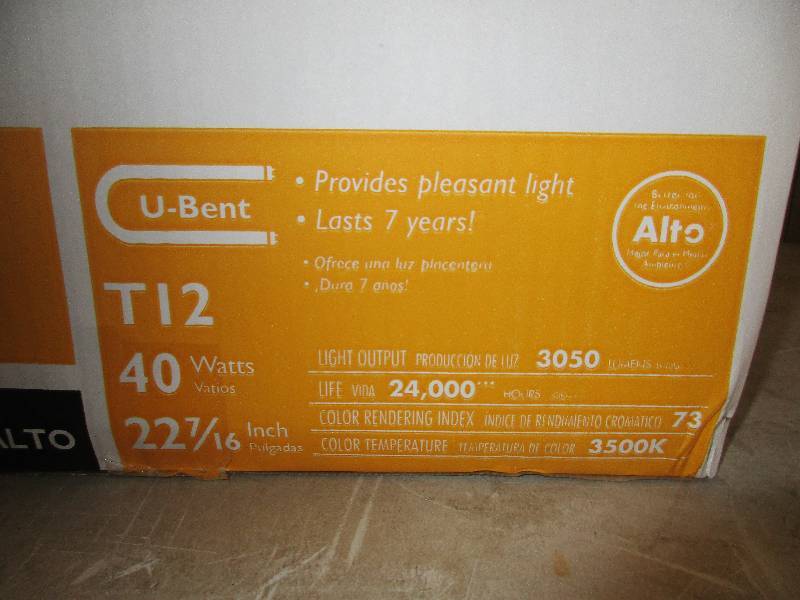 lot 71 image: case of Philips T12 u-bent florescent bulbs