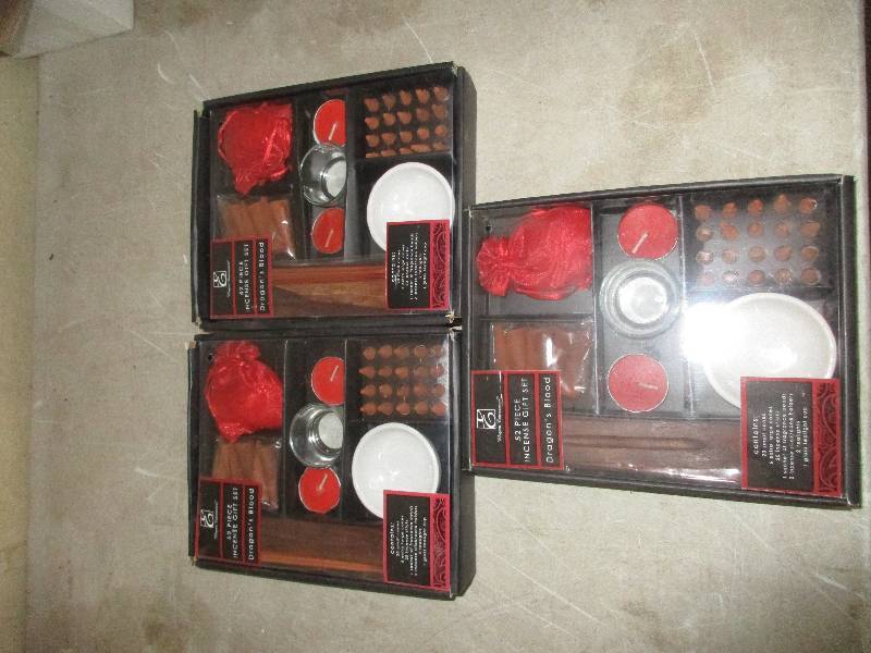 lot 80 image: 3 - 52 piece incense gift sets - dragons blood scent