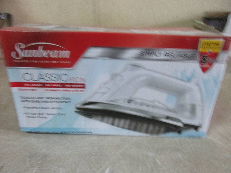 lot 84 image: sunbeam iron - NEW factory seal is unbroken