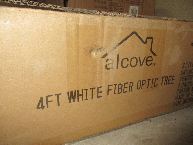 lot 95 image: 4 white fiber optic Christmas tree