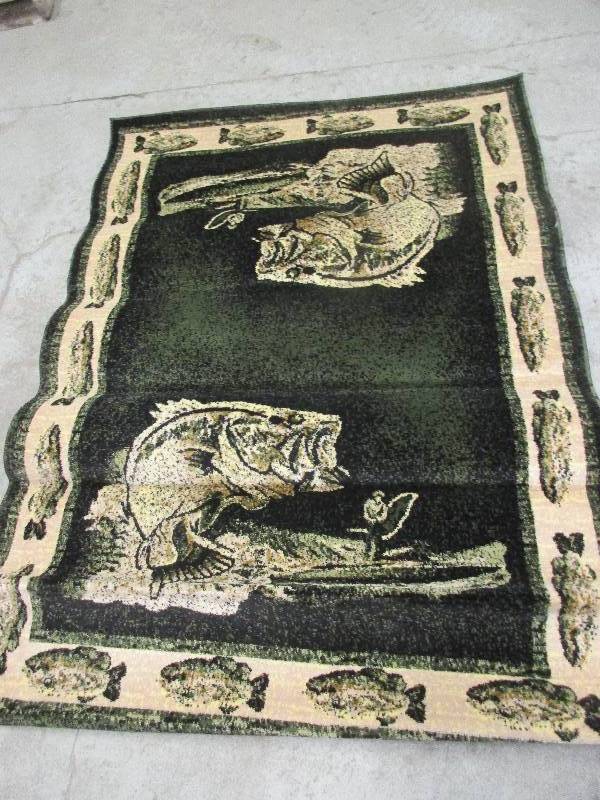 lot 113 image: fish rug 63 x 85