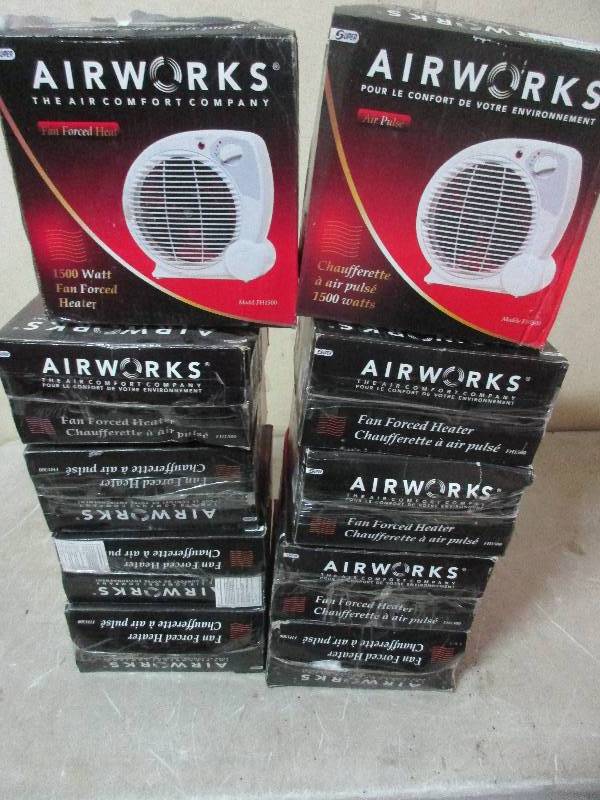 lot 125 image: 10 air works fan forced heaters