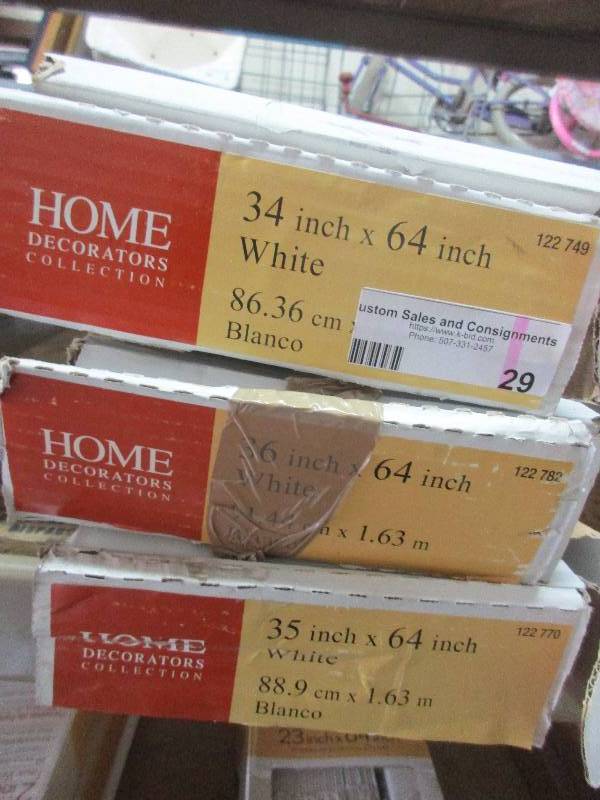 lot 29 image: white 2 inch blinds 34x64     36x64      35x64