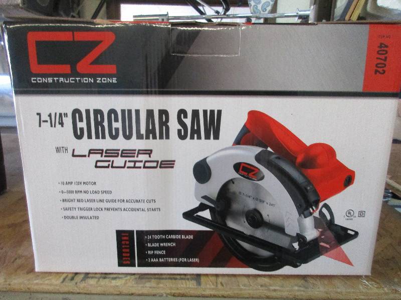 lot 36 image: construction zone 7.25 circular saw w laser guide