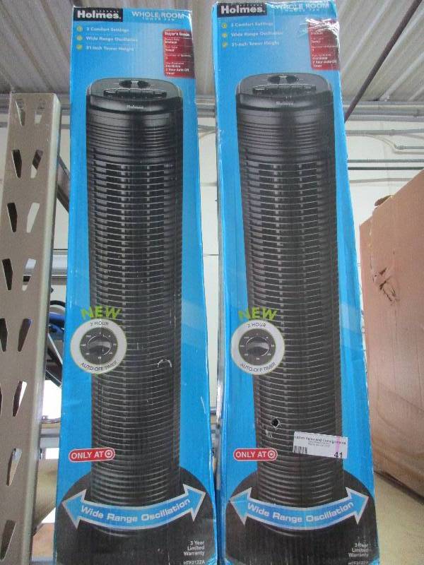 lot 41 image: 2 tower fans by Holmes