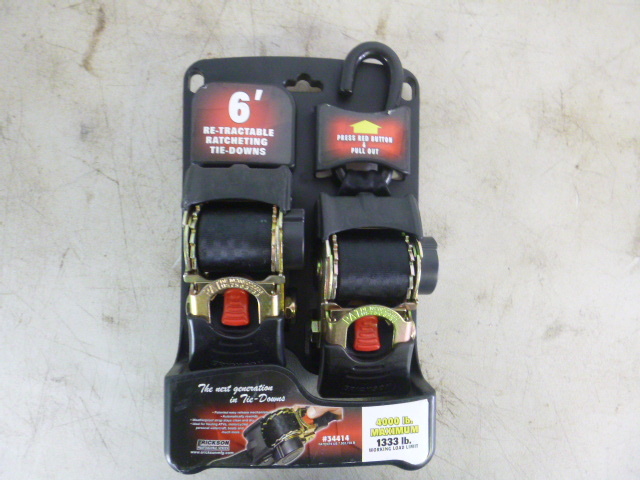 lot 45 image: Erickson Re-Tractable Ratcheting Tie Downs