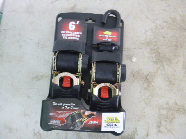 lot 46 image: Erickson Re-Tractable Ratcheting Tie Downs