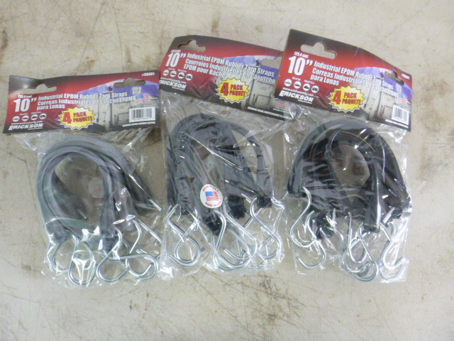lot 50 image: 3 Packs of Erickson Industrial EPDM Rubber Tarp Straps