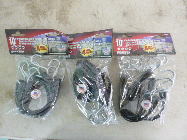 lot 51 image: 3 Packs of Erickson Industrial EPDM Rubber Tarp Straps