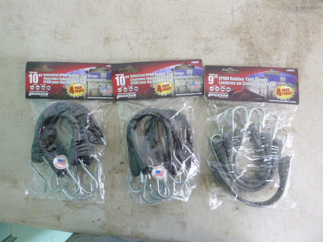 lot 52 image: 3 Packs of Erickson Industrial EPDM Rubber Tarp Straps