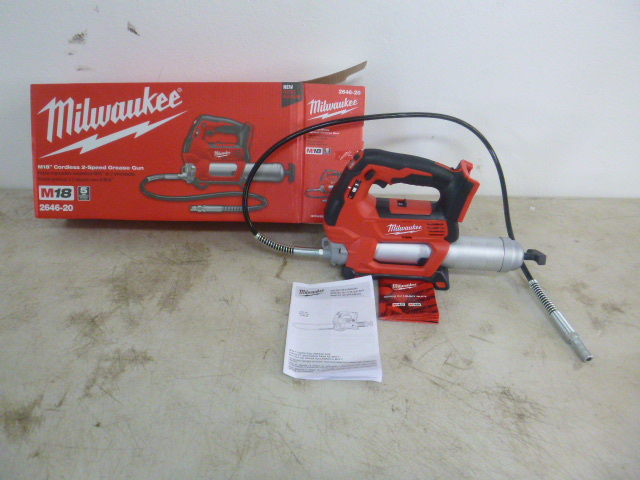 lot 114 image: Milwaukee M18 Cordless 2 Speed Grease Gun