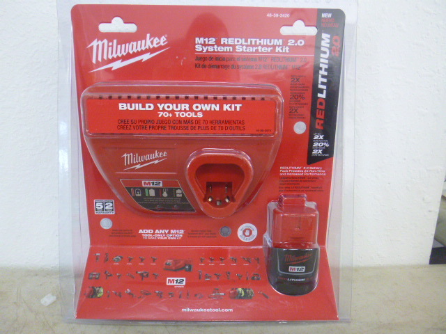 lot 122 image: Milwaukee M12 Redlithium 2.0 System Starter Kit