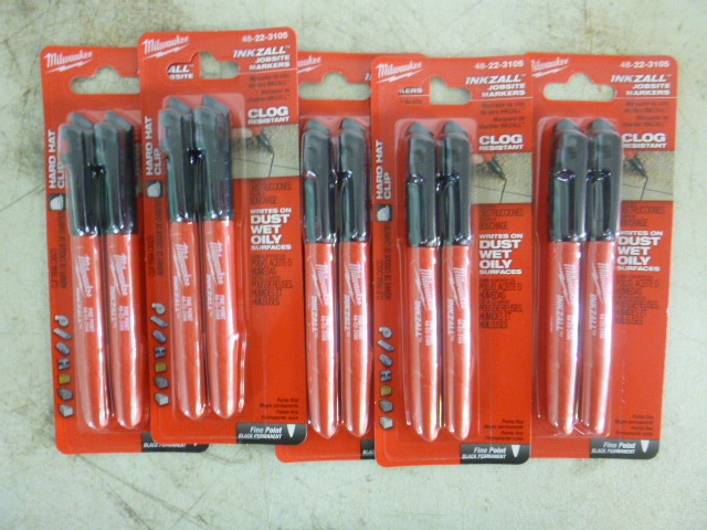 lot 125 image: 5 Packs of Milwaukee Inkzall Jobsite Markers
