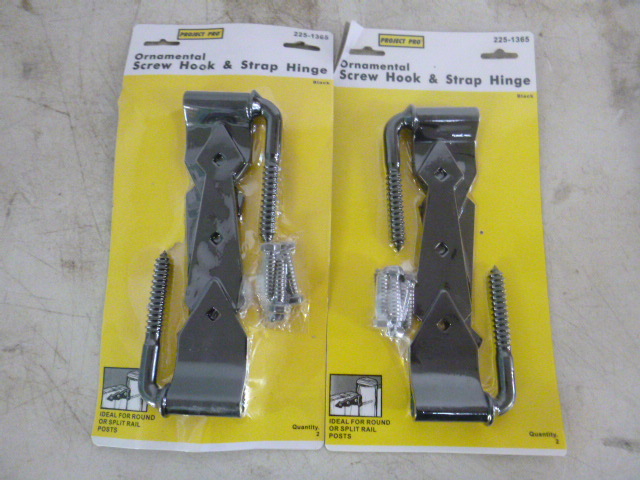 lot 193 image: 2 Packs of Project Pro Ornamental Screw Hook and Strap Hinges
