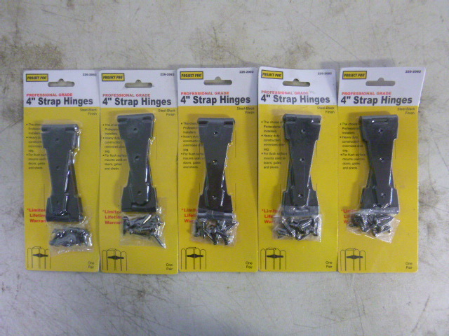 lot 203 image: 5 Packs of Project Pro 4 Strap Hinges