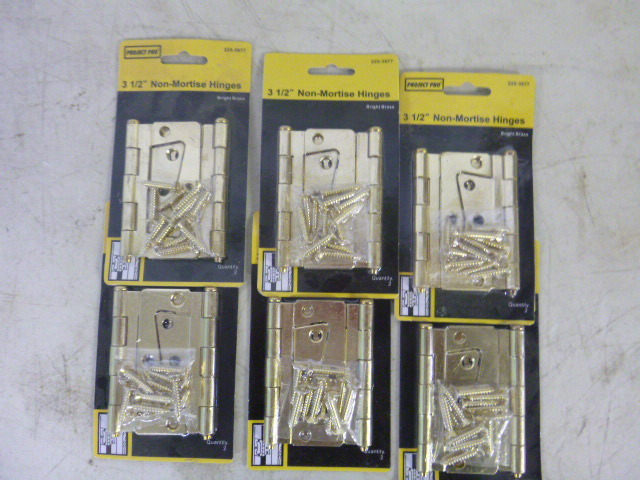 lot 215 image: 6 Packs of Project Pro Non-Mortise Hinges