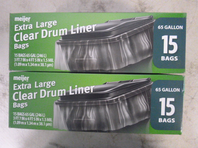 lot 312 image: 2 Boxes of Meijer Extra Large Clear Drum Liners