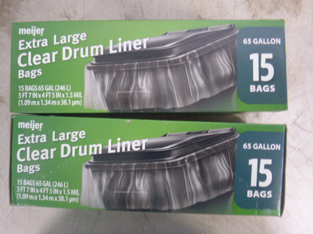 lot 313 image: 2 Boxes of Meijer Extra Large Clear Drum Liners
