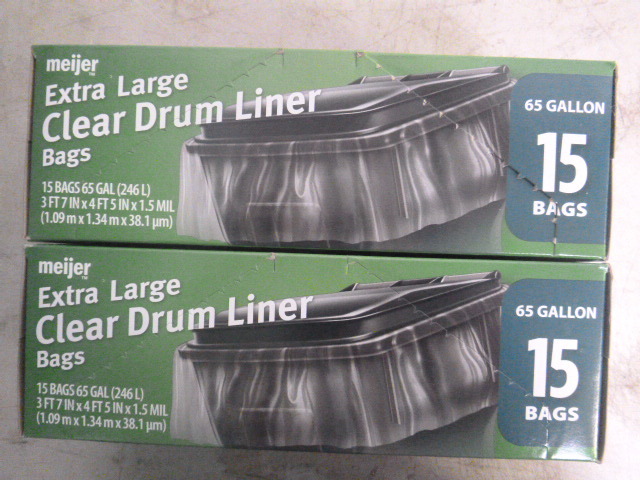 lot 314 image: 2 Boxes of Meijer Extra Large Clear Drum Liners