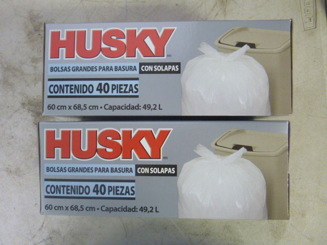 lot 315 image: 2 Boxes of Husky Flap Tie Kitchen Bags