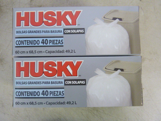 lot 317 image: 2 Boxes of Husky Flap Tie Kitchen Bags