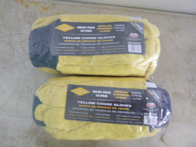 lot 379 image: 20 Pair of Diamond Back Yellow Work Gloves