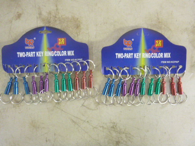 lot 408 image: 2 Packs of BR Tools Two-Part Key Rings