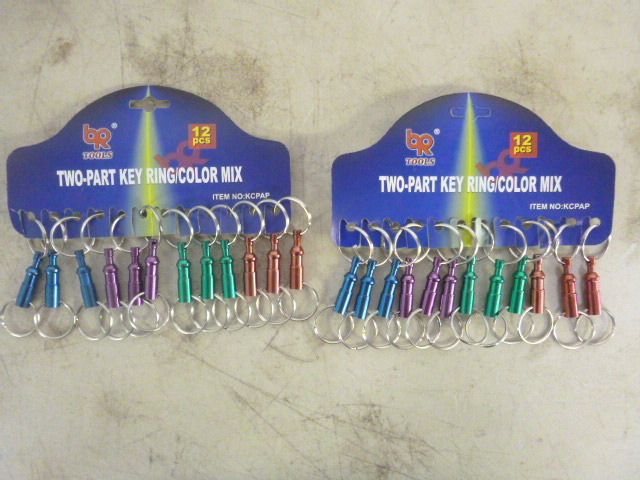 lot 409 image: 2 Packs of BR Tools Two-Part Key Rings