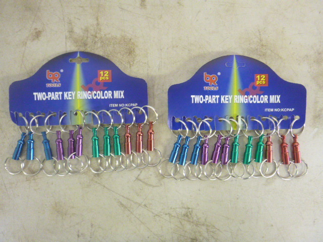 lot 410 image: 2 Packs of BR Tools Two-Part Key Rings