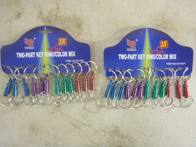 lot 411 image: 2 Packs of BR Tools Two-Part Key Rings