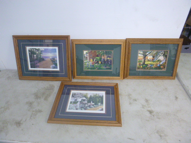 lot 500 image: 4 Wood Framed Scenic Pictures