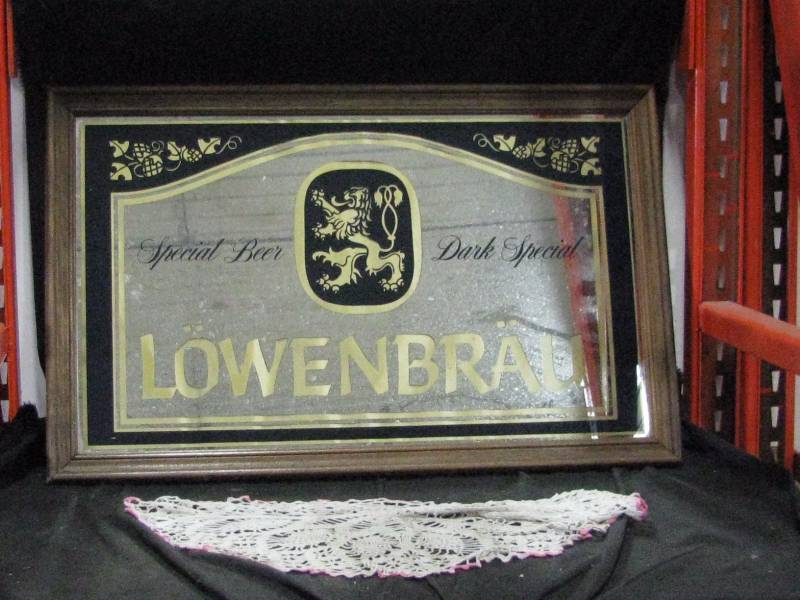 lot 90 image: Lowenbrau Mirror Sign