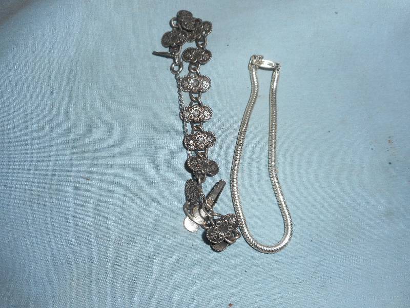 lot 4 image: 2 SILVER BRACELETS