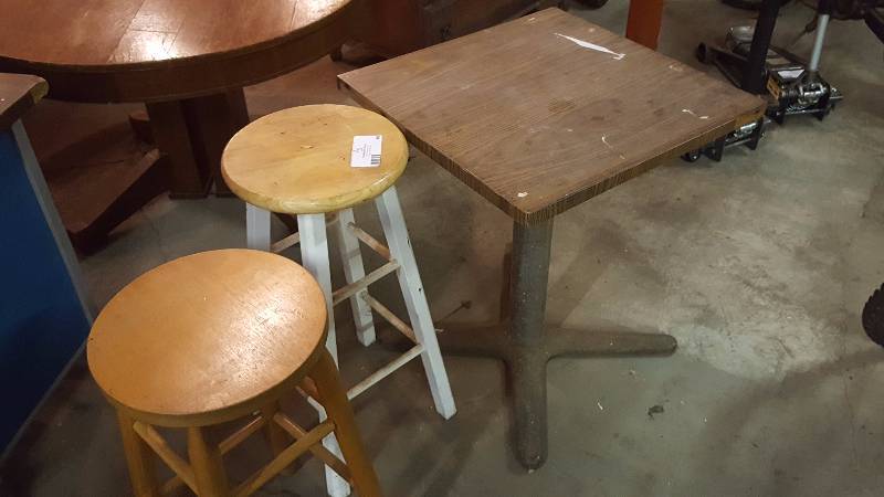 lot 40 image: Two Stools and Restaurant Table