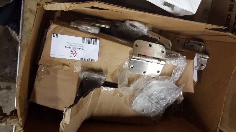 lot 83 image: Box of Brushed Nickel Hinges