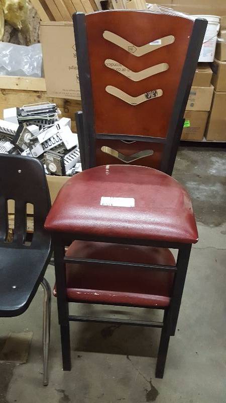 lot 99 image: 2- Padded Chairs with Cherrywood backs