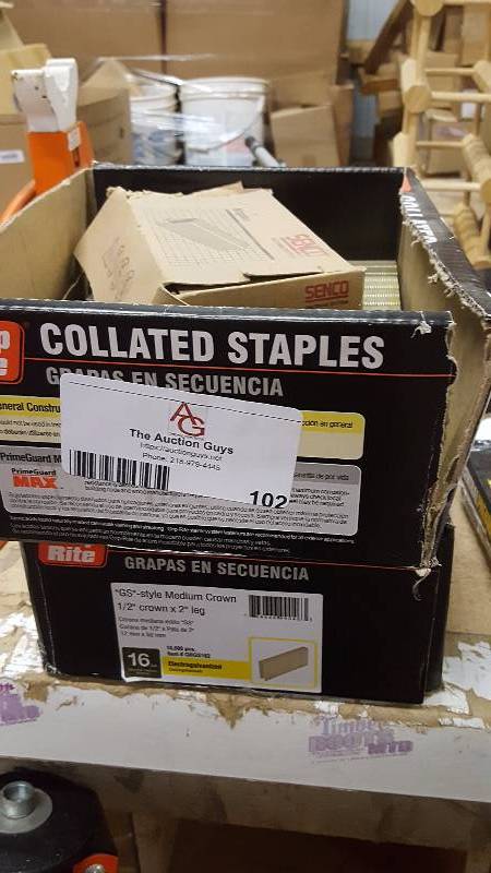lot 102 image: 2- boxes of Crown Staples