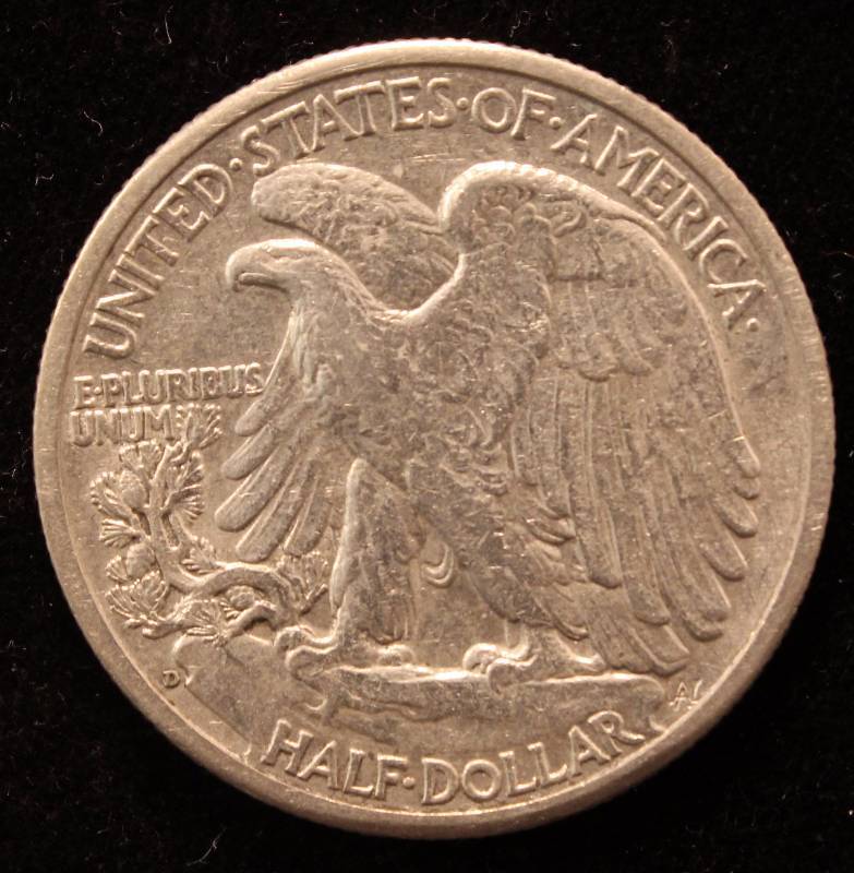 1944-D WALKING LIBERTY SILVER HALF XF
