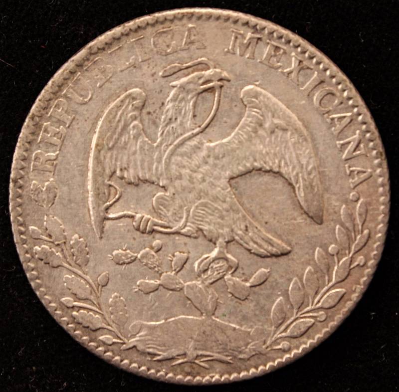 1862 MEXICO SILVER 8 REALES CAP & RAYS