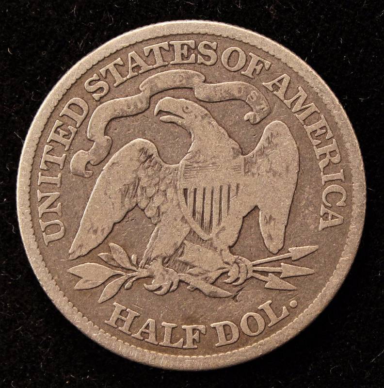 1877 SEATED LIBERTY SILVER HALF DOLLAR VG